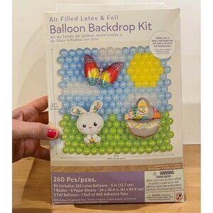 Amscan Easter Balloon Backdrop Kit 260 pieces 71" x 75" Spring Latex‎ Foil NEW